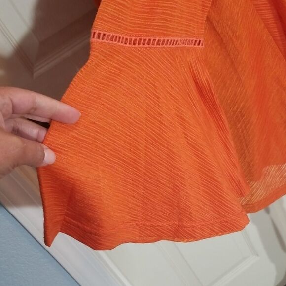Passports, Orange Split Frnt/Back, Bell Sleeve Top - Picture 5 of 8